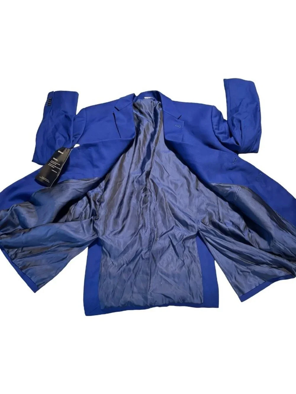 NEW MTailor Men's Bespoke Custom Polyester Blend 2-Button Blazer Blue • 52R